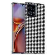 Black Gingham Print Slim Cover For Motorola   (Edge,One 5G,Ace,UW,X40,30), Print in USA