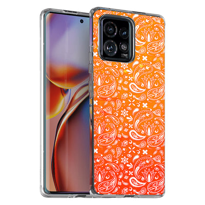 Orange Bandana Print Slim Cover For Motorola   (Edge,One 5G,Ace,UW,X40,30), Print in USA