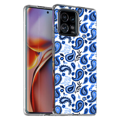 Blue Bandana Print Slim Cover For Motorola   (Edge,One 5G,Ace,UW,X40,30), Print in USA