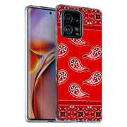 Red Bandana Print Slim Cover For Motorola   (Edge,One 5G,Ace,UW,X40,30), Print in USA