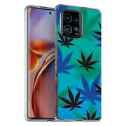 Marijuana Blue Print Slim Cover For Motorola   (Edge,One 5G,Ace,UW,X40,30), Print in USA