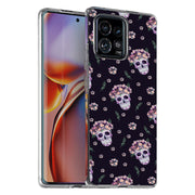 Skull Floral 1 Print Slim Cover For Motorola   (Edge,One 5G,Ace,UW,X40,30), Print in USA