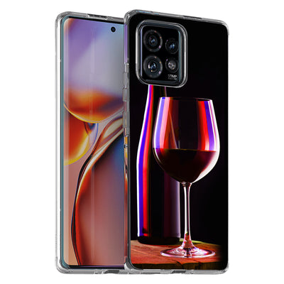 Red Wine Glass Print Slim Cover For Motorola   (Edge,One 5G,Ace,UW,X40,30), Print in USA