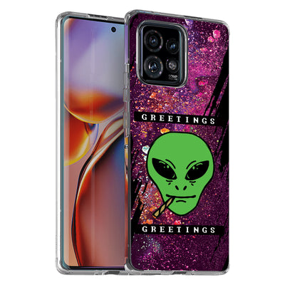 Alien Weed Print Slim Cover For Motorola   (Edge,One 5G,Ace,UW,X40,30), Print in USA