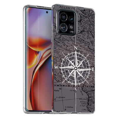 Map Compass Print Slim Cover For Motorola   (Edge,One 5G,Ace,UW,X40,30), Print in USA