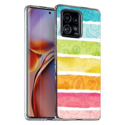 Color Fruit Print Slim Cover For Motorola   (Edge,One 5G,Ace,UW,X40,30), Print in USA