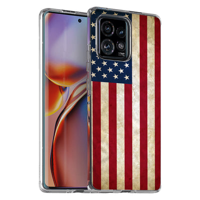 American Flag Print Slim Cover For Motorola   (Edge,One 5G,Ace,UW,X40,30), Print in USA