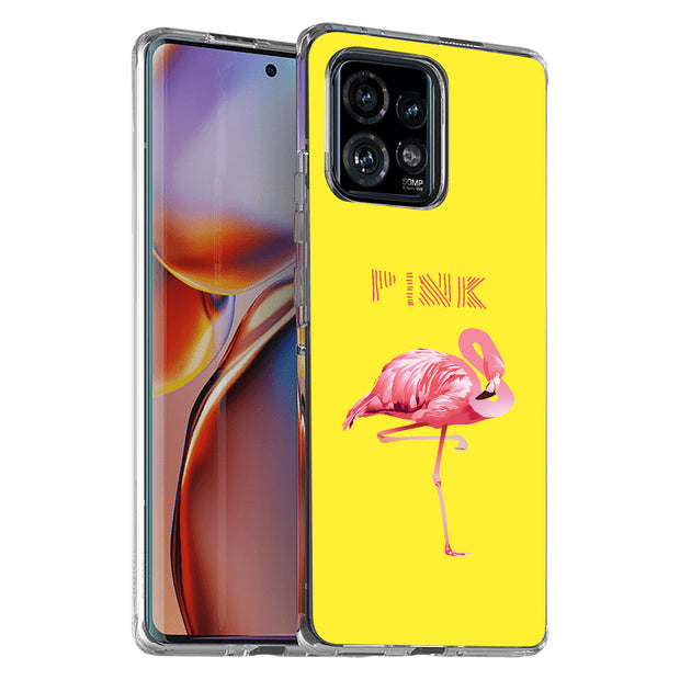 Flamingo Stand Print Slim Cover For Motorola   (Edge,One 5G,Ace,UW,X40,30), Print in USA