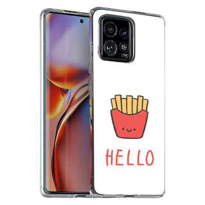 Hello Fries Print Slim Cover For Motorola   (Edge,One 5G,Ace,UW,X40,30), Print in USA