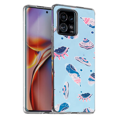 SeaShells Clams Print Slim Cover For Motorola   (Edge,One 5G,Ace,UW,X40,30), Print in USA