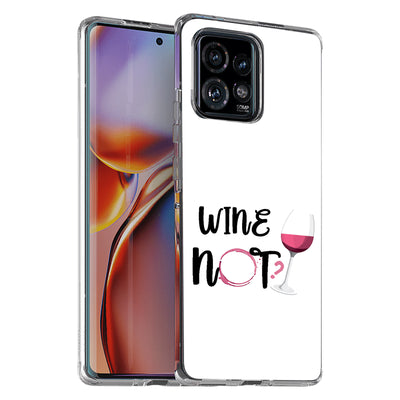 Wine Not Print Slim Cover For Motorola   (Edge,One 5G,Ace,UW,X40,30), Print in USA