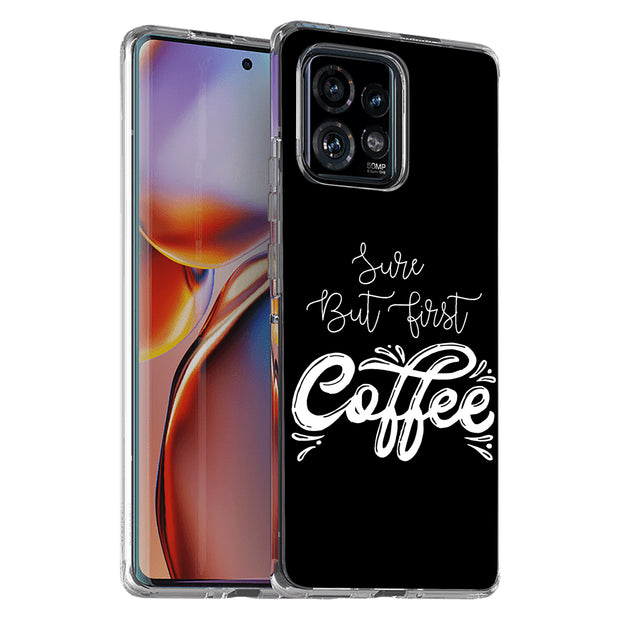 First Coffee Print Slim Cover For Motorola   (Edge,One 5G,Ace,UW,X40,30), Print in USA