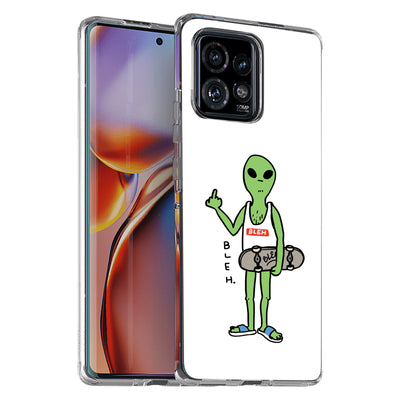 Bleh Alien Wht Print Slim Cover For Motorola   (Edge,One 5G,Ace,UW,X40,30), Print in USA