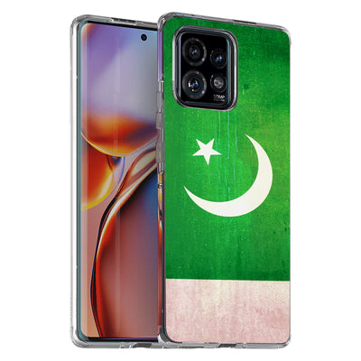 Pakistan Flag Print Slim Cover For Motorola   (Edge,One 5G,Ace,UW,X40,30), Print in USA