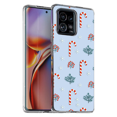 Candy Cane Print Slim Cover For Motorola   (Edge,One 5G,Ace,UW,X40,30), Print in USA