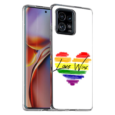 Rainbow Love 2 Print Slim Cover For Motorola   (Edge,One 5G,Ace,UW,X40,30), Print in USA