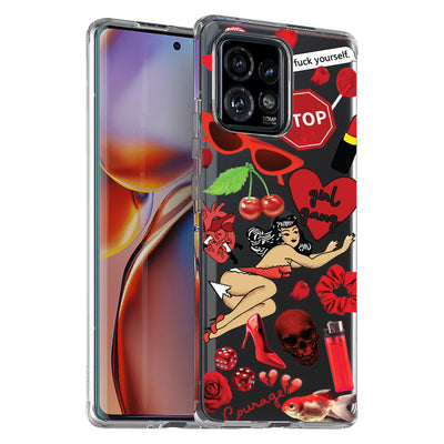 Fashion Collage Print Slim Cover For Motorola   (Edge,One 5G,Ace,UW,X40,30), Print in USA