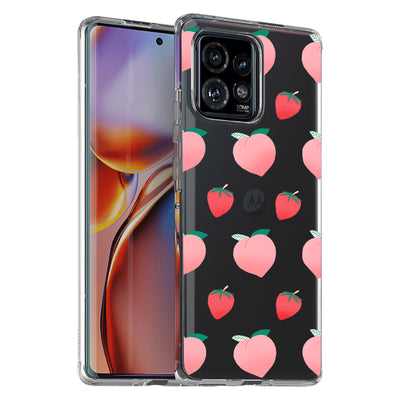 Pink Fruit Print Slim Cover For Motorola   (Edge,One 5G,Ace,UW,X40,30), Print in USA