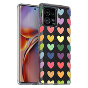 Colorful Hearts Print Slim Cover For Motorola   (Edge,One 5G,Ace,UW,X40,30), Print in USA