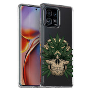 Marijuana Skull Print Slim Cover For Motorola   (Edge,One 5G,Ace,UW,X40,30), Print in USA