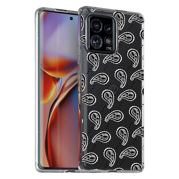 Black Bandana 3 Print Slim Cover For Motorola   (Edge,One 5G,Ace,UW,X40,30), Print in USA
