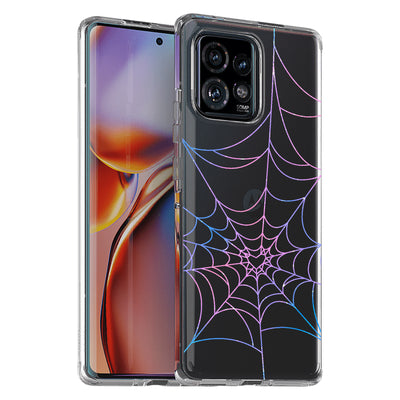 Spider Web Pink Print Slim Cover For Motorola   (Edge,One 5G,Ace,UW,X40,30), Print in USA