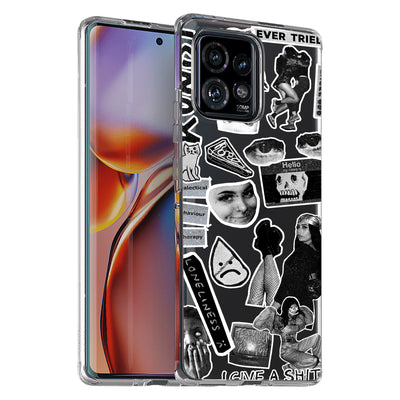 Grunge Collage5 Print Slim Cover For Motorola   (Edge,One 5G,Ace,UW,X40,30), Print in USA