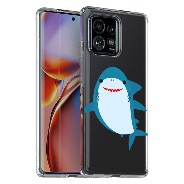 Cute Baby Shark Print Slim Cover For Motorola   (Edge,One 5G,Ace,UW,X40,30), Print in USA