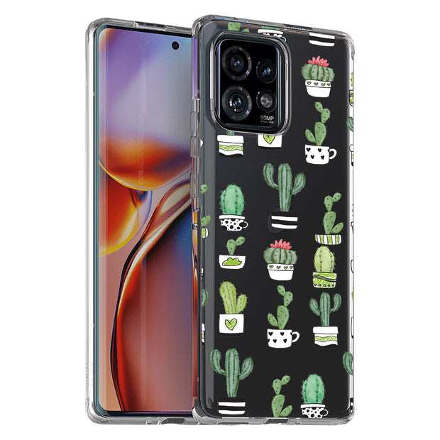 Cute Cactus  Print Slim Cover For Motorola   (Edge,One 5G,Ace,UW,X40,30), Print in USA