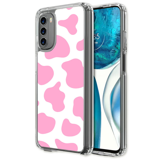 Cow Shape Pink Print Slim Cover For Motorola Moto G (Power, Stylus, Play, 5G), Print in USA