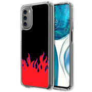 Red Flames Print Slim Cover For Motorola Moto G (Power, Stylus, Play, 5G), Print in USA