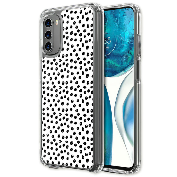 Polka Dots Blk Print Slim Cover For Motorola Moto G (Power, Stylus, Play, 5G), Print in USA