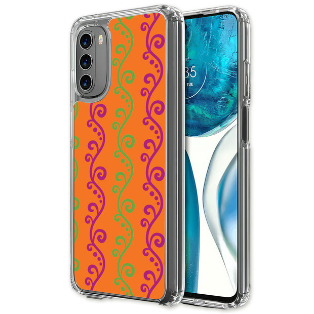 Purple Grn Vine Print Slim Cover For Motorola Moto G (Power, Stylus, Play, 5G), Print in USA