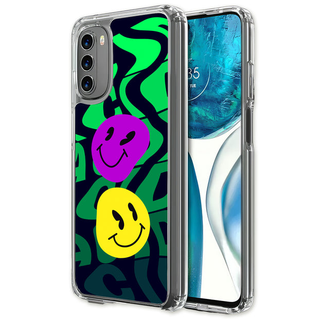 Acid Smile Face Print Slim Cover For Motorola Moto G (Power, Stylus, Play, 5G), Print in USA