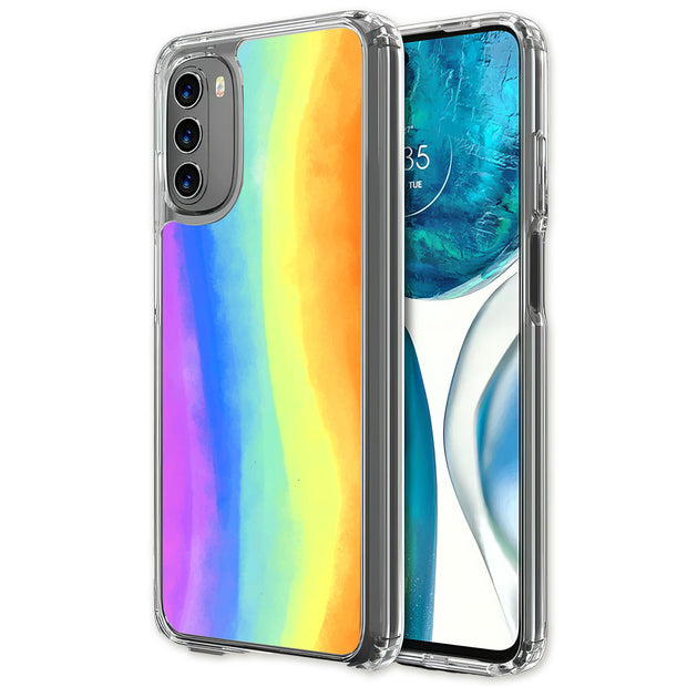 Pastel Rainbow Print Slim Cover For Motorola Moto G (Power, Stylus, Play, 5G), Print in USA