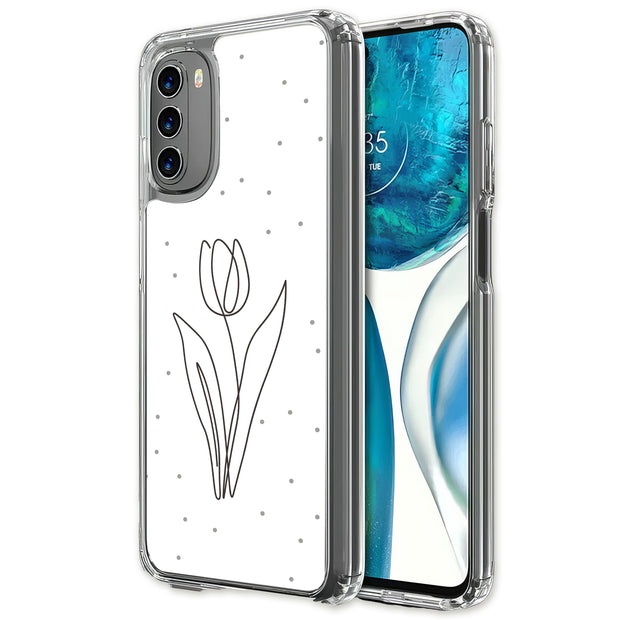 Line Art Tulip Print Slim Cover For Motorola Moto G (Power, Stylus, Play, 5G), Print in USA