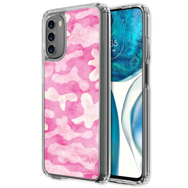 Girly Camo Pink Print Slim Cover For Motorola Moto G (Power, Stylus, Play, 5G), Print in USA