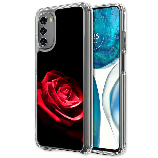 Romantic Rose Print Slim Cover For Motorola Moto G (Power, Stylus, Play, 5G), Print in USA