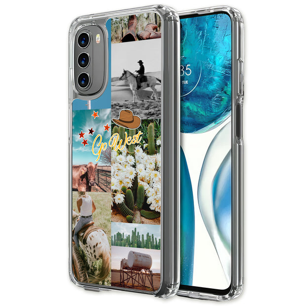 Go West Collage Print Slim Cover For Motorola Moto G (Power, Stylus, Play, 5G), Print in USA