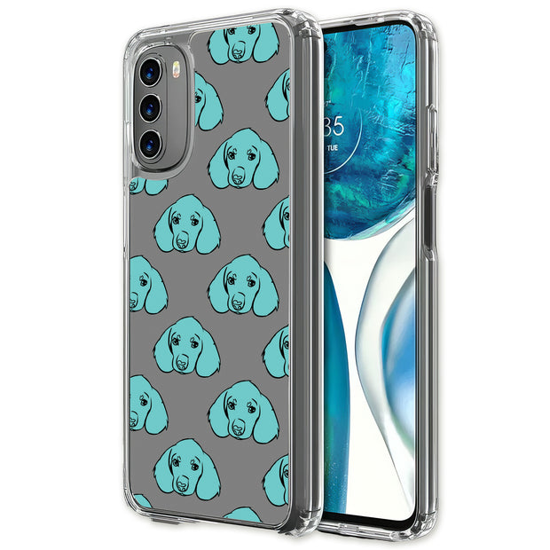 Blue Dog Print Slim Cover For Motorola Moto G (Power, Stylus, Play, 5G), Print in USA