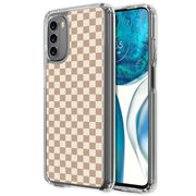 Beige Gingham Print Slim Cover For Motorola Moto G (Power, Stylus, Play, 5G), Print in USA