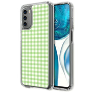 Pale Green Grid Print Slim Cover For Motorola Moto G (Power, Stylus, Play, 5G), Print in USA