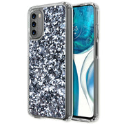 Silver Sparkles Print Slim Cover For Motorola Moto G (Power, Stylus, Play, 5G), Print in USA