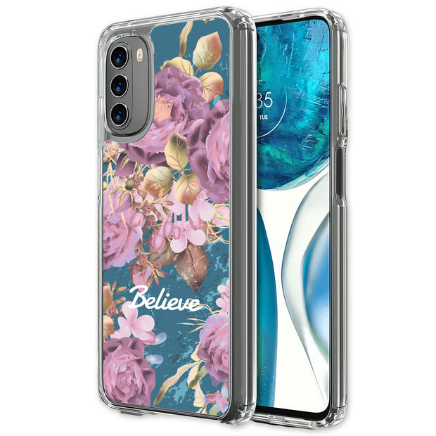 Believe Flowers Print Slim Cover For Motorola Moto G (Power, Stylus, Play, 5G), Print in USA