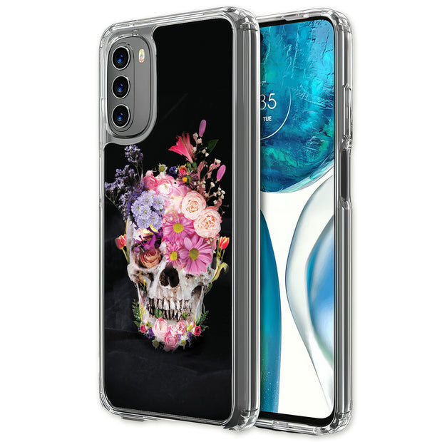 Flower Skull Print Slim Cover For Motorola Moto G (Power, Stylus, Play, 5G), Print in USA