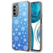 Blue Snowflakes Print Slim Cover For Motorola Moto G (Power, Stylus, Play, 5G), Print in USA