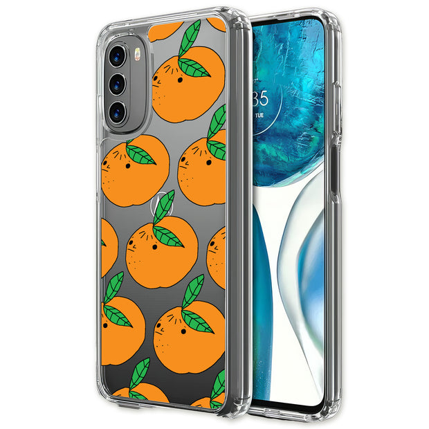 Orange Fruit Print Slim Cover For Motorola Moto G (Power, Stylus, Play, 5G), Print in USA