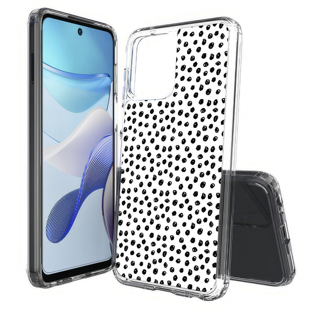 Polka Dots Blk Print Slim Cover For Motorola Moto G (Power, Stylus, Play, 5G), Print in USA