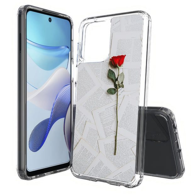 Red Rose Flower Print Slim Cover For Motorola Moto G (Power, Stylus, Play, 5G), Print in USA