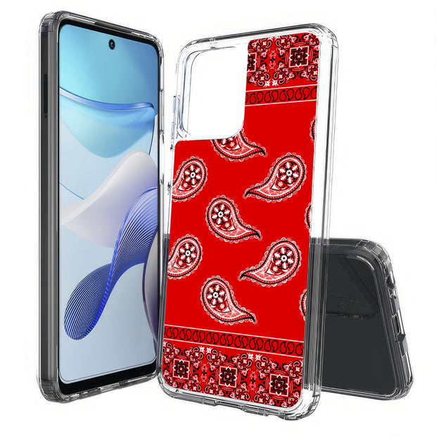 Red Bandana Print Slim Cover For Motorola Moto G (Power, Stylus, Play, 5G), Print in USA